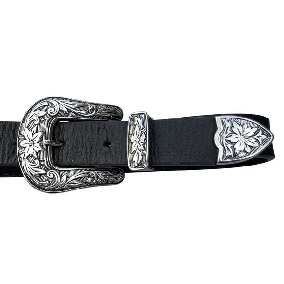 B-Low The Belt Double Buckle Leather Western Belt Silver Hardware Ranch Festival main image 7